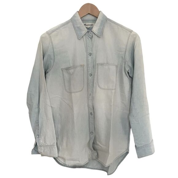Madewell Light Blue Denim Button-Up Shirt - Picture 1 of 6